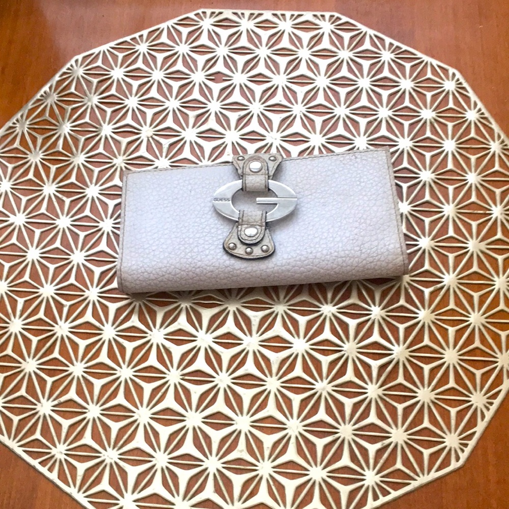 White leather guess ladies wallet